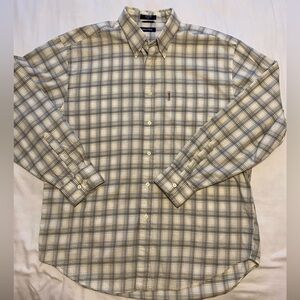 SALE! $9 Gray/white plaid Nautica long sleeve flannel shirt size XL 100% cotton